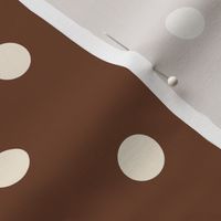 Cinnamon brown white polka dots large