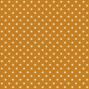 Tiny desert sun orange polka dots white