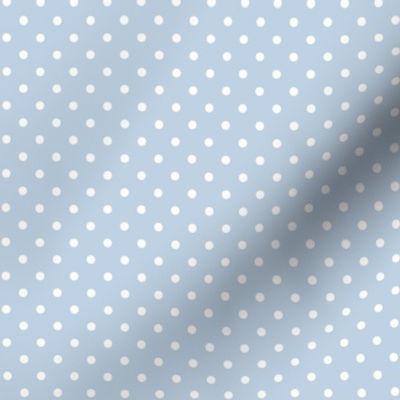 Tiny small fog blue polka dots white