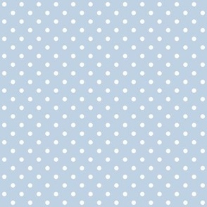 Tiny small fog blue polka dots white