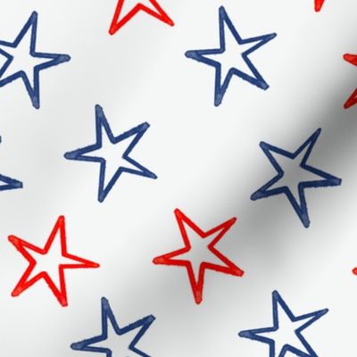 Simple red and blue patriotic stars