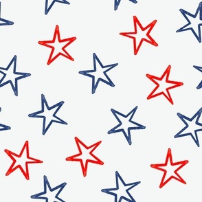 Simple red and blue patriotic stars
