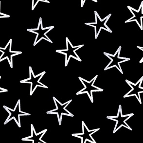 White stars in black sky