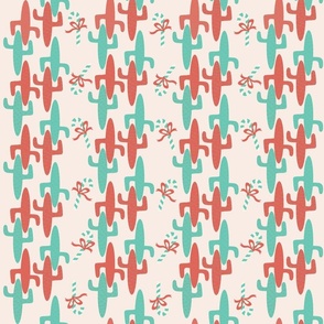 Midcentury Abstract Christmas Cactus Pattern