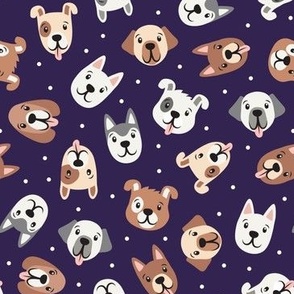 puppy dogs - cute dogs - purple - LAD21