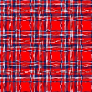 twisty red white and blue plaid red