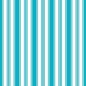 Aqua blue ticking stripes