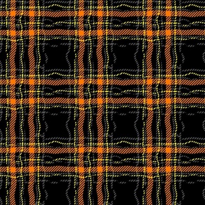 twisty safety plaid black with orange accents