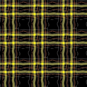 twisty safety plaid black with yellow accents