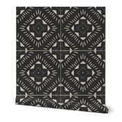 Southwest Boho Tile - Black + White - large scale