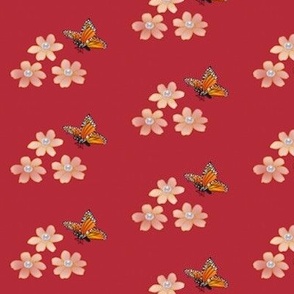 trio floral butterfly repeat
