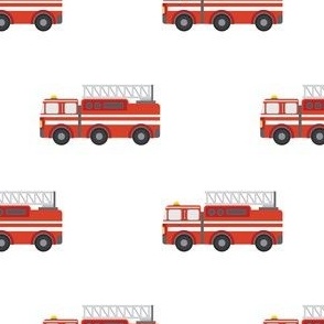 Fire Truck Pattern-white