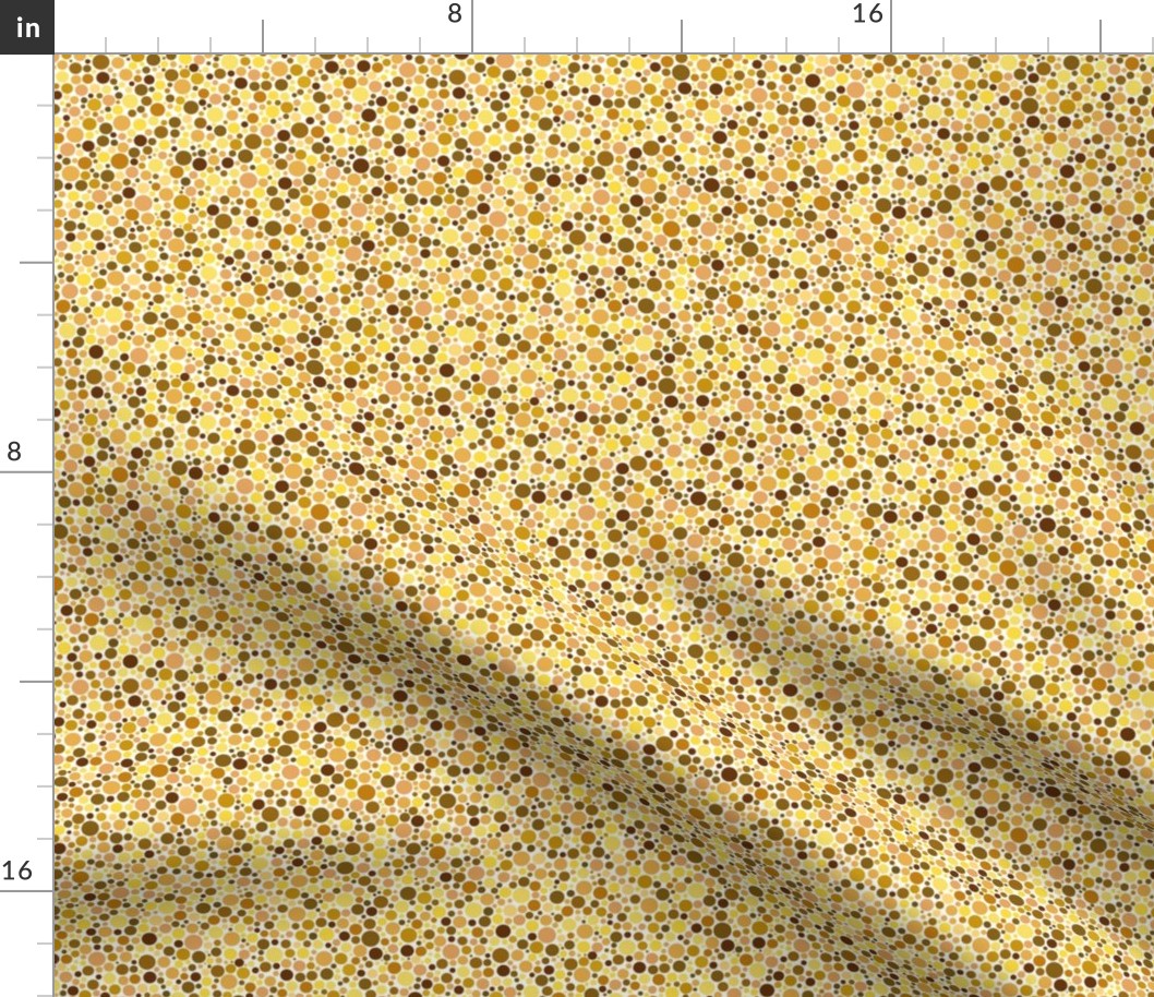 half-size ishihara dots in gold, brown and yellow