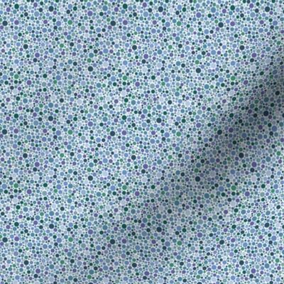 one-quarter-size ishihara dots in blues