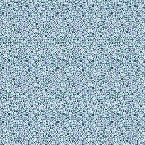 one-quarter-size ishihara dots in blues