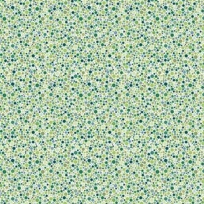 one-quarter-size ishihara dots in greens