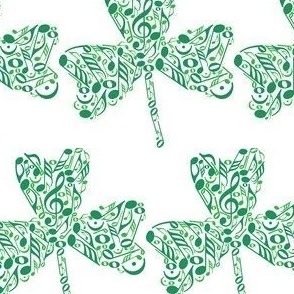 Smaller Shamrock Music Notes White