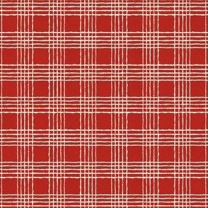 Vintage Plaid // Ivory on Poppy Red