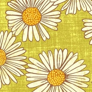 Charming Daisy Garden on Green (Extra Large Scale)