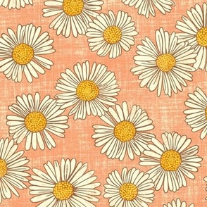 Charming Daisy Garden on Pink ( Large Scale)