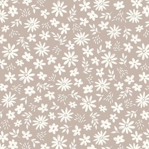 Country Floral on Greige (Medium Scale)