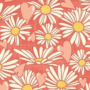 Daisy Love on Red (Large Scale)