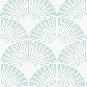 palm leaves grey blue & off white