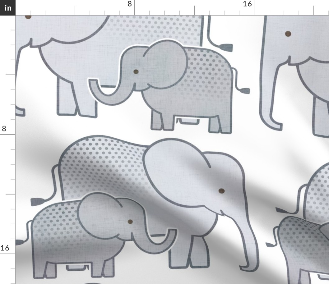 Elephants White Background