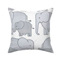 Elephants White Background Medium