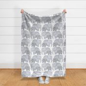 Elephants White Background Medium