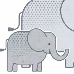 Elephants White Background Medium