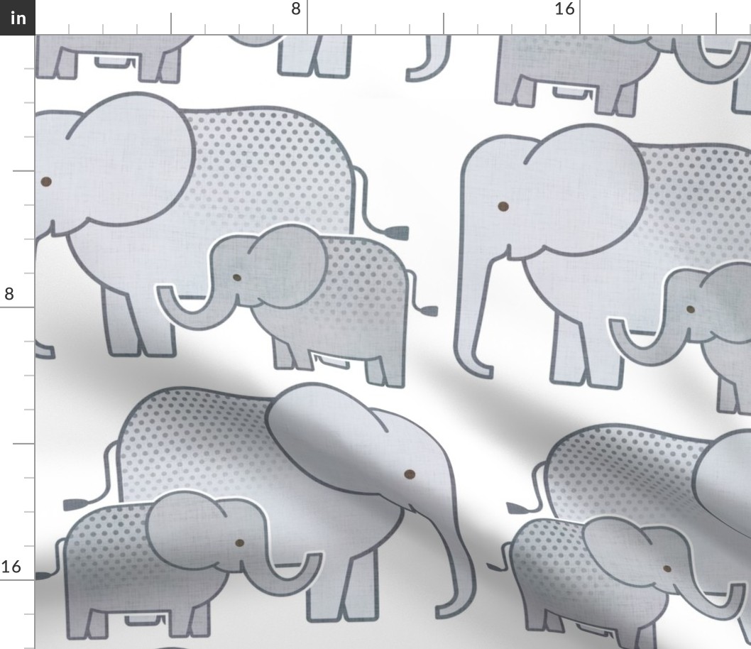 Elephants White Background Medium