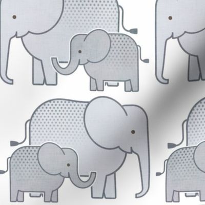 Elephants White Background Small