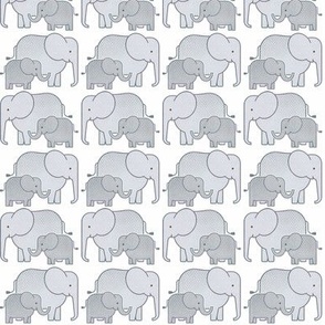 Elephants White Background Mini