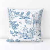 Greek Mythology Toile Blue on White