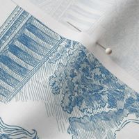 Greek Mythology Toile Blue on White