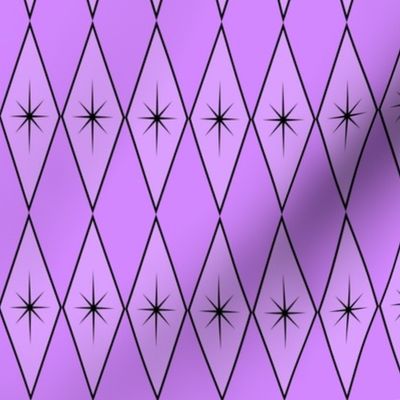 Mid Century Diamonds with Stars in Purple