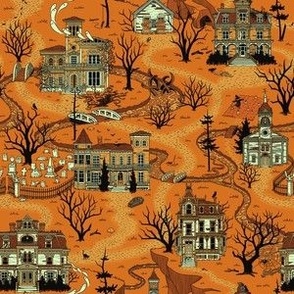 Haunted Village (Pumpkin Orange)