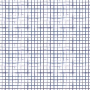 Blue Watercolor Plaid (extra small) || geometric square grid