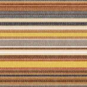 Southwest Serape Stripe - Faux Mexican Jerga Blanket in muted gray, orange, rust and earthen tones
