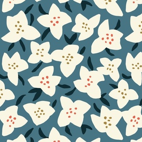 simple flowers teal small