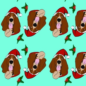 Basset hound Christmas Face