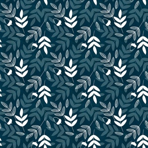 Leaves and acorns coordinate navy