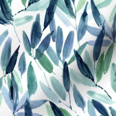 nature vibes - watercolor leaves - painted watercolour tropical leaf pattern a557-3