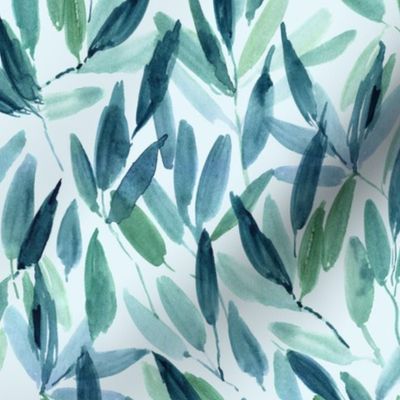 nature vibes - watercolor leaves - painted watercolour tropical leaf pattern a557-9