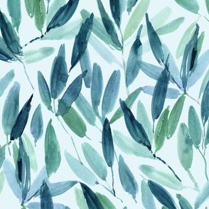 nature vibes - watercolor leaves - painted watercolour tropical leaf pattern a557-9