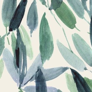 nature vibes - watercolor leaves - painted watercolour tropical leaf pattern a557-10
