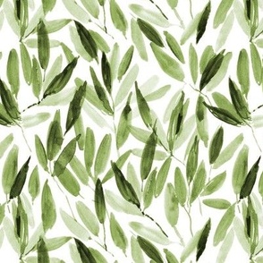Khaki nature vibes - watercolor leaves - painted watercolour tropical leaf pattern a557-12