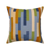 Retro Colour Blocked Cosy Lines 4M Ochre