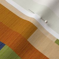 Retro Colour Blocked Cosy Lines 4M Ochre